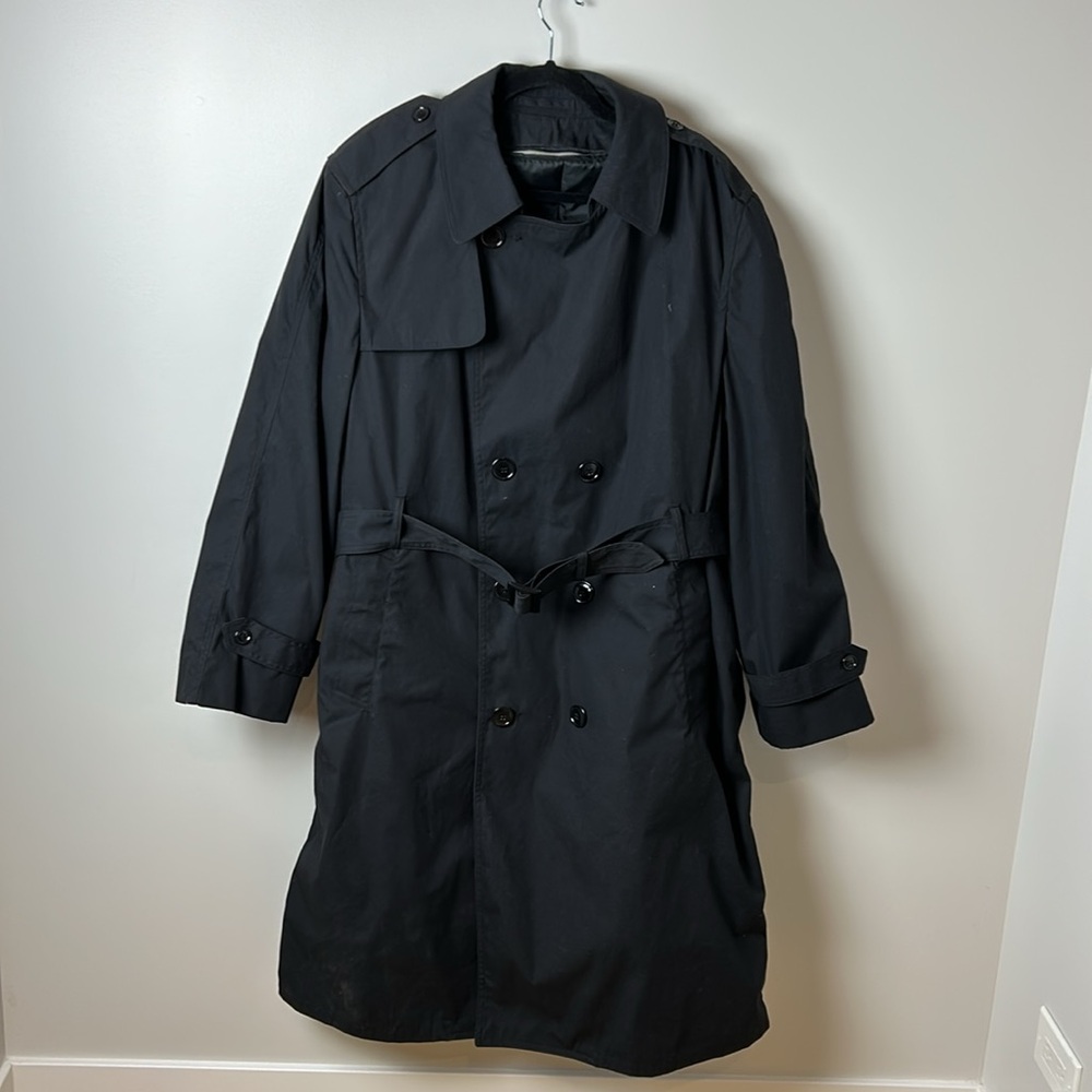Defense Logistics Agency Long Black Trench Coat